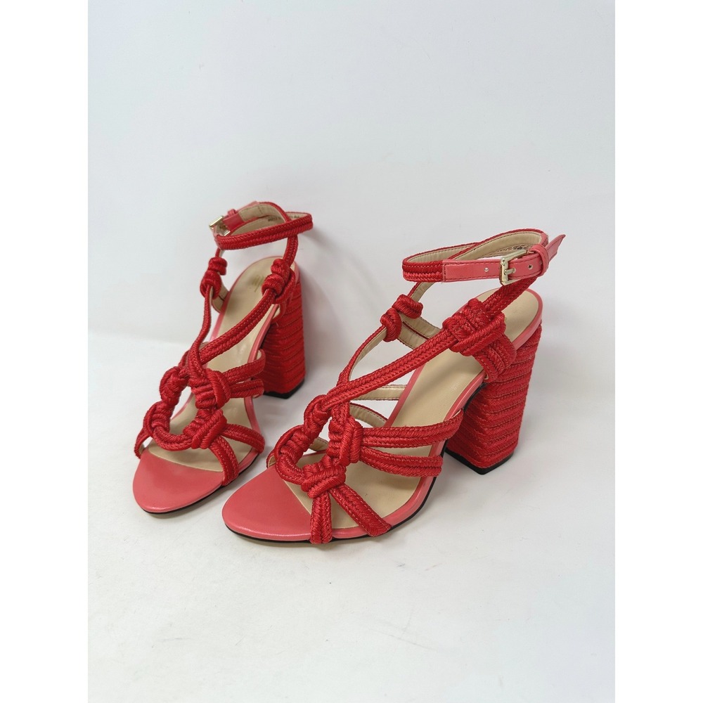 Cabi Strappy Rope‎ Block Heels Coral 7